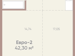 Продается 1-комнатная квартира ЖК Новые горизонты на Советской, дом 1, 42.3  м²