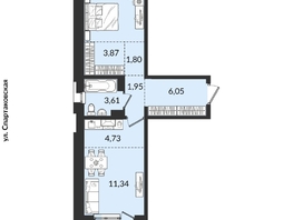 Продается 2-комнатная квартира ЖК Источник, дом 4, 47  м², 7350330 рублей