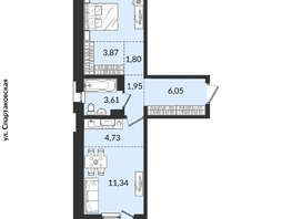 Продается 2-комнатная квартира ЖК Источник, дом 4, 47  м², 7464446 рублей