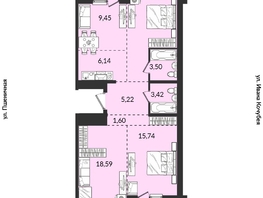 Продается 3-комнатная квартира ЖК Источник, дом 5, 86.99  м², 9777676 рублей