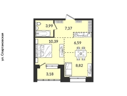 Продается 1-комнатная квартира ЖК Источник, дом 6, 40.34  м², 5808960 рублей