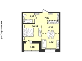 Продается 1-комнатная квартира ЖК Источник, дом 6, 40.34  м², 5865436 рублей