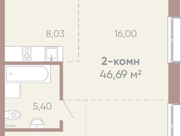 Продается 2-комнатная квартира ЖК Новые горизонты на Советской, д 1, 46.69  м²