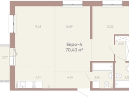 Продается 3-комнатная квартира ЖК Новые горизонты на Советской, д 1, 70.43  м²