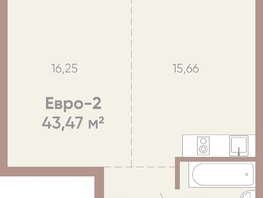 Продается 1-комнатная квартира ЖК Новые горизонты на Советской, д 1, 43.47  м²