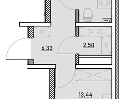 Продается 1-комнатная квартира ЖК Zenith (Зенит), 2 этап, 43.68  м², 6200000 рублей