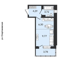 Продается 1-комнатная квартира ЖК Источник, дом 2, 27.02  м², 6475606 рублей