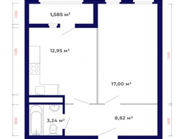 Продается 1-комнатная квартира ЖК Юго-Западный, дом 17, 45.18 м², 5778000 рублей