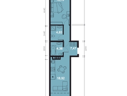 Продается 2-комнатная квартира ЖК RIVERANG (РиверАнг), 51.23 м², 12568273 рублей