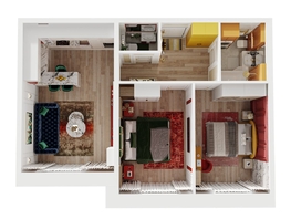 Продается 3-комнатная квартира ЖК Квартал Стрижи, 3 очередь, дом 2, 66.6 м², 9523800 рублей