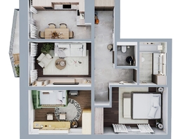 Продается 3-комнатная квартира ЖК Квартал Стрижи, 3 очередь, дом 2, 71.5 м², 11440000 рублей