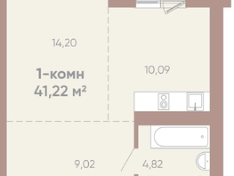 Продается 1-комнатная квартира ЖК Новые горизонты на Советской, д 1, 41.22 м², 7700000 рублей