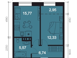 Продается 2-комнатная квартира ЖК RIVERANG (РиверАнг), 43.36 м², 10065415 рублей