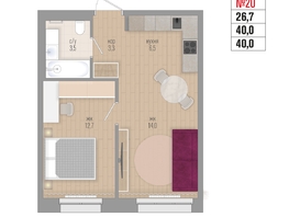 Продается 2-комнатная квартира ЖК Квартал Стрижи, 3 очередь, дом 2, 40  м², 9511388 рублей