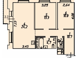 Продается 2-комнатная квартира ЖК Квартал Стрижи, 2 очередь, 68.6  м², 14749000 рублей