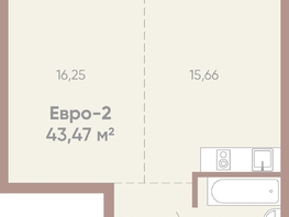 Продается 1-комнатная квартира ЖК Новые горизонты на Советской, д 1, 43.47 м², 7400000 рублей