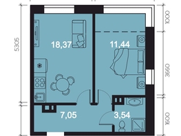 Продается 2-комнатная квартира ЖК RIVERANG (РиверАнг), 43.35 м², 10035416 рублей
