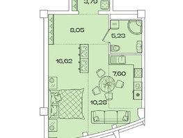 Продается 1-комнатная квартира ЖК Звезды, дом 2, 51.57 м², 13253490 рублей
