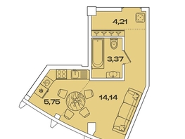 Продается 1-комнатная квартира ЖК Звезды, дом 3, 27.47 м², 7883890 рублей