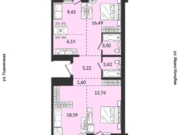 Продается 3-комнатная квартира ЖК Источник, дом 5, 87.99  м², 10118850 рублей