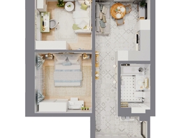 Продается 2-комнатная квартира ЖК Стрижи Сити, блок-секции 6,7, 50.66 м², 10638600 рублей