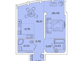 Продается 1-комнатная квартира ЖК Звезды, дом 1, 65.83  м², 22676000 рублей