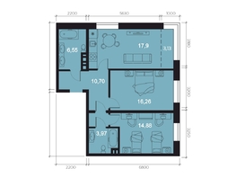 Продается 3-комнатная квартира ЖК RIVERANG (РиверАнг), 73.39  м², 15780534 рублей
