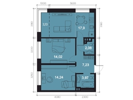 Продается 3-комнатная квартира ЖК RIVERANG (РиверАнг), 62.57  м², 14020435 рублей