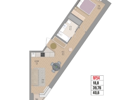 Продается 2-комнатная квартира ЖК Квартал Стрижи, 3 очередь, дом 2, 40.6  м²,  рублей