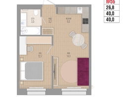 Продается 2-комнатная квартира ЖК Квартал Стрижи, 3 очередь, дом 2, 40  м²,  рублей
