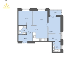 Продается 2-комнатная квартира ЖК Автограф, 69.6  м², 12272422 рублей