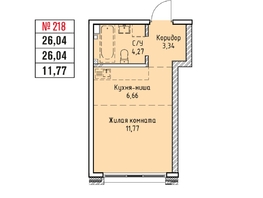 Продается 1-комнатная квартира ЖК Стрижи Сити, блок-секции 6,7, 26.04  м&sup2;,  рублей