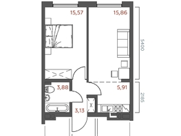 Продается 1-комнатная квартира ЖК Салют, 44.33  м&sup2;, 9133753 рублей