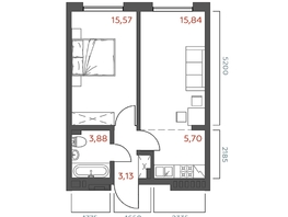 Продается 1-комнатная квартира ЖК Салют, 44.12  м&sup2;, 8775468 рублей
