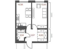 Продается 1-комнатная квартира ЖК Салют, 44.47  м&sup2;, 8929200 рублей
