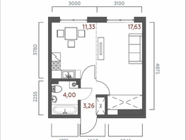 Продается 1-комнатная квартира ЖК Салют, 36.22  м&sup2;, 7980000 рублей