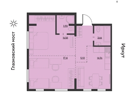 Продается 3-комнатная квартира ЖК Затон, блок-секция 2, 61.6  м&sup2;, 8654800 рублей