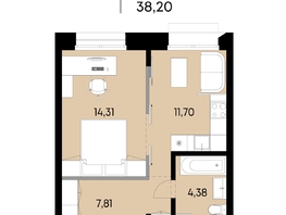 Продается 1-комнатная квартира ЖК ВЕКТОР премиум-квартал, дом 1, 38.2  м&sup2;, 13321000 рублей