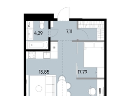 Продается 1-комнатная квартира ЖК ВЕКТОР премиум-квартал, дом 2, 43.04  м&sup2;, 13651000 рублей
