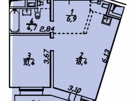 Продается 1-комнатная квартира ЖК Квартал Стрижи, 2 очередь, 45.5  м&sup2;, 9732450 рублей