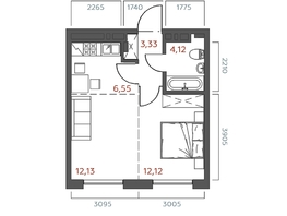 Продается 1-комнатная квартира ЖК Салют, 38.25  м&sup2;, 7956000 рублей