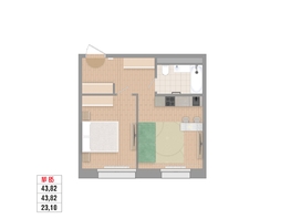Продается 2-комнатная квартира ЖК Стрижи Сити, блок-секции 6,7, 43.82  м&sup2;, 12000000 рублей