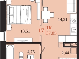 Продается 1-комнатная квартира ЖК 1661, 37.85  м&sup2;, 8364850 рублей