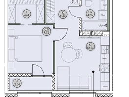 Продается 1-комнатная квартира ЖК Аквамарин, дом 2, 40.29  м&sup2;, 9024960 рублей