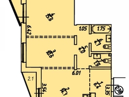 Продается 2-комнатная квартира ЖК Квартал Стрижи, 2 очередь, 60.8  м&sup2;, 12464000 рублей