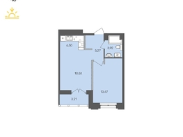 Продается 1-комнатная квартира ЖК Автограф, 43.02  м&sup2;, 10794295 рублей