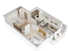 Продается 1-комнатная квартира  ЖиВой комплекс на Кузьмихе, 49.54  м&sup2;, 9500000 рублей
