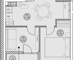 Продается 1-комнатная квартира ЖК Аквамарин, дом 2, 41.98  м&sup2;, 8689860 рублей