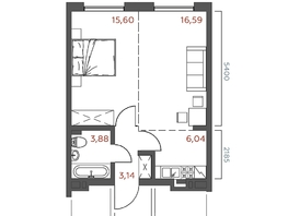 Продается 1-комнатная квартира ЖК Салют, 45.25  м&sup2;, 9004750 рублей