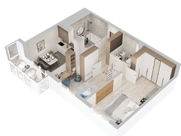 Продается 2-комнатная квартира  ЖиВой комплекс на Кузьмихе, 56.61  м&sup2;, 8600000 рублей
